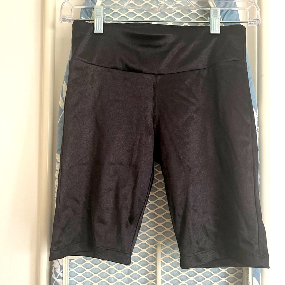 Black Asos shiny bike shorts size 6